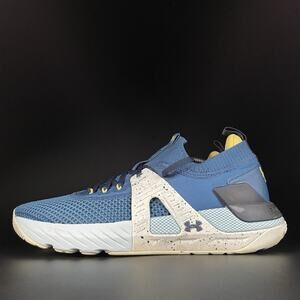 Under Armour Project Rock 4 Team Rock Men’s 11 Blue Yellow Athletic Sneakers EUC